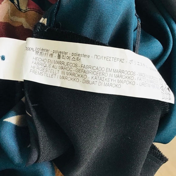 ZARA fits size S-M silky jacket blouse in dark green with floral pattern - Picture 10 of 11